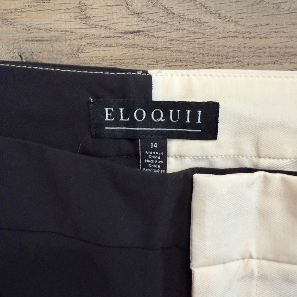 Eloquii Black and Cream Women's Pant - Picture 4 of 7